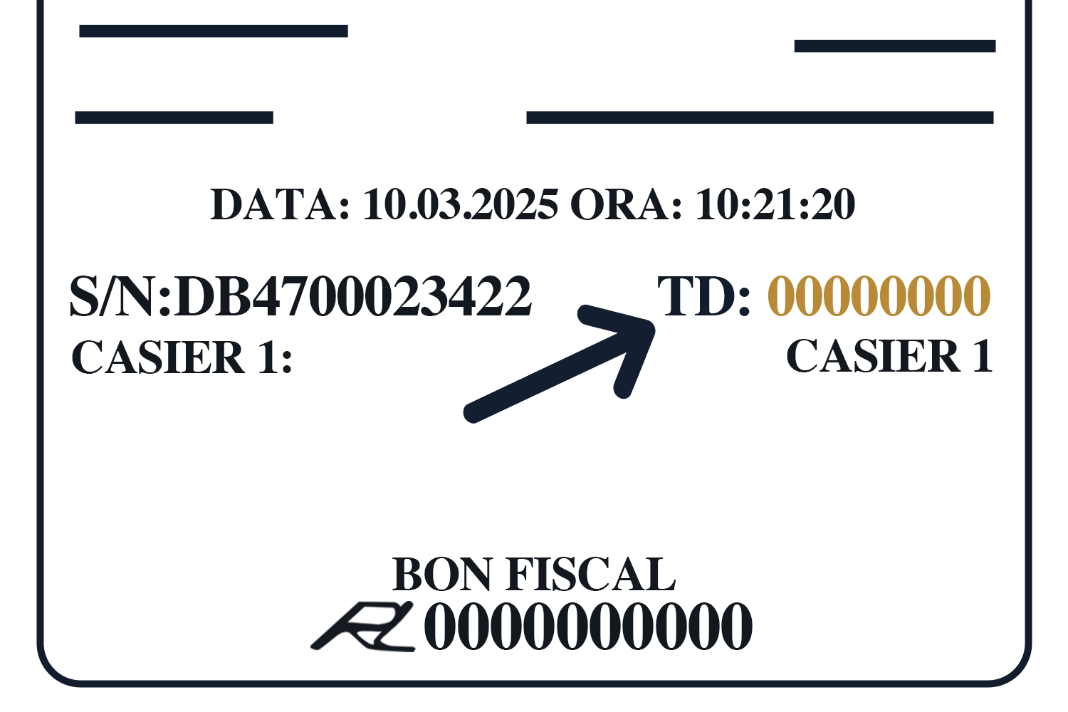 Bon fiscal - vedere orizontală